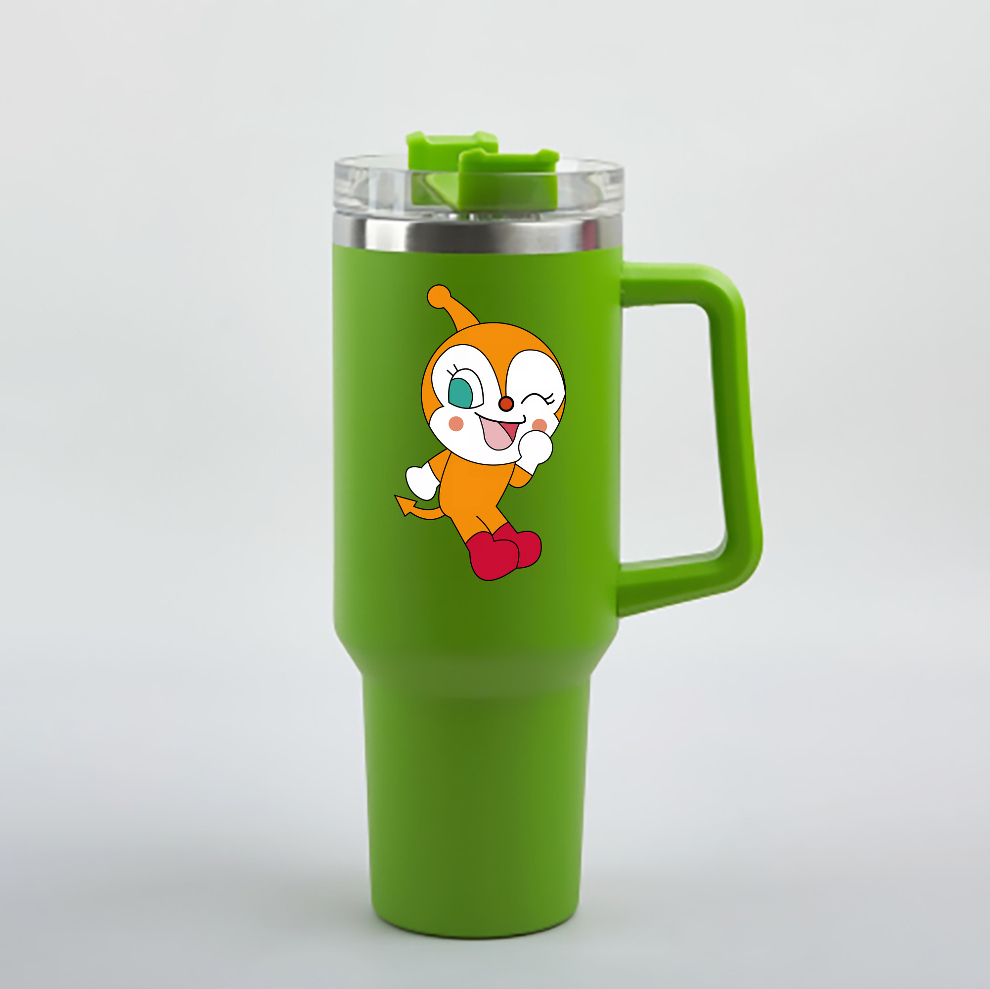 （画像用） アンパンマン Anpanman 1200mL車用タンブラー - クリスタルステッカー（プラスチックストロー付き）